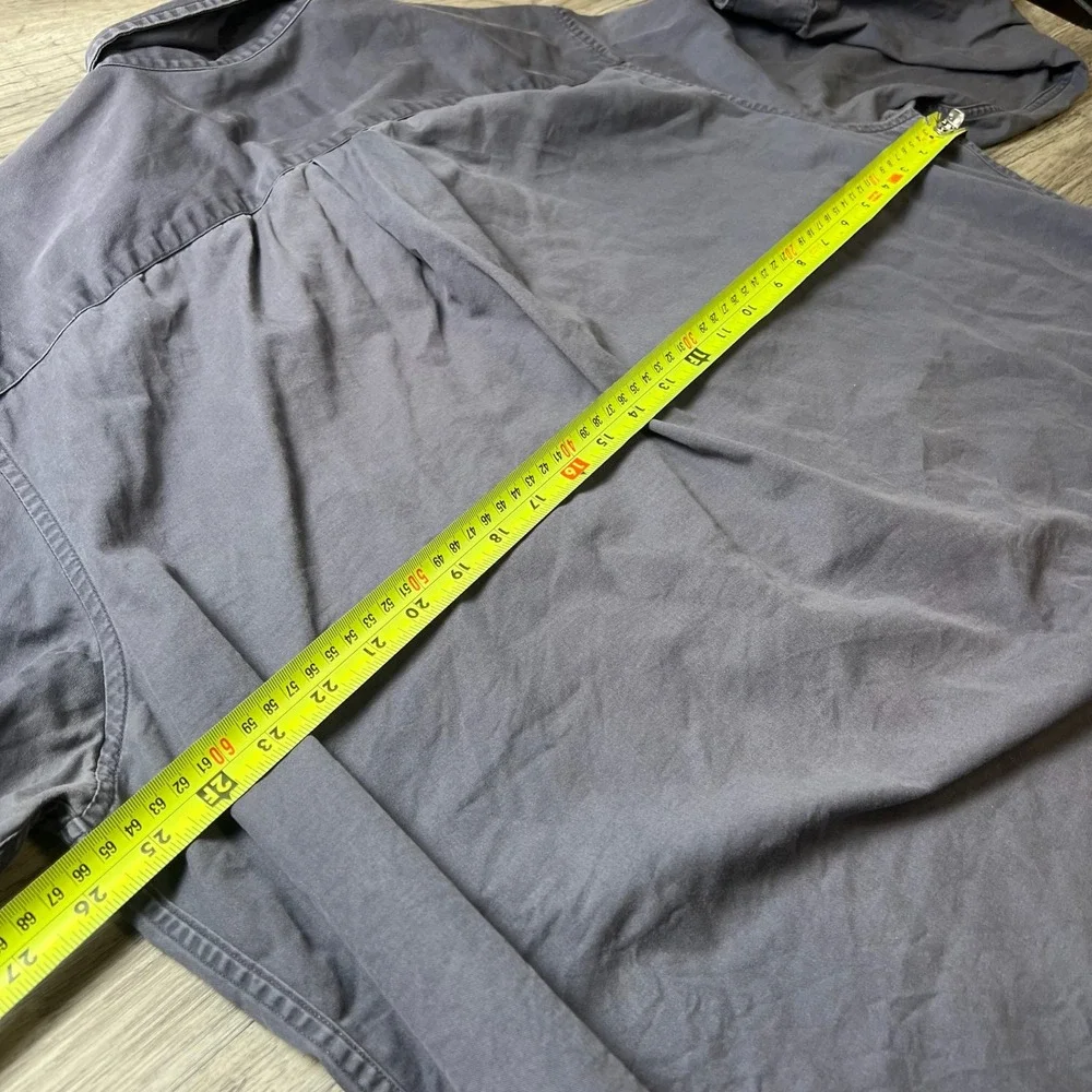 Eddie Bauer Button Down Shirt Men XL Gray Long Sleeve Cotton Outdoor Classic V17
